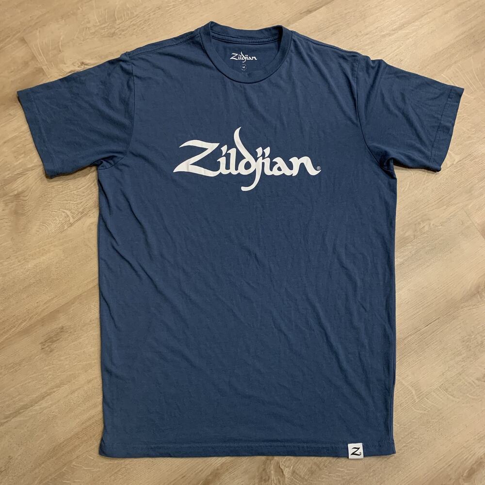 Zildjian Cymbals Blue Graphic T-Shirt Men's Medium M Drummer Drums Band Tee